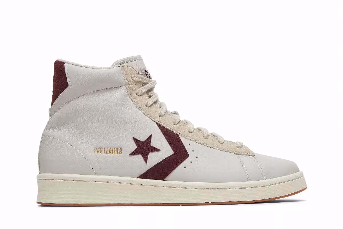 Converse Pro Leather High White Deep Bordeaux, view 2