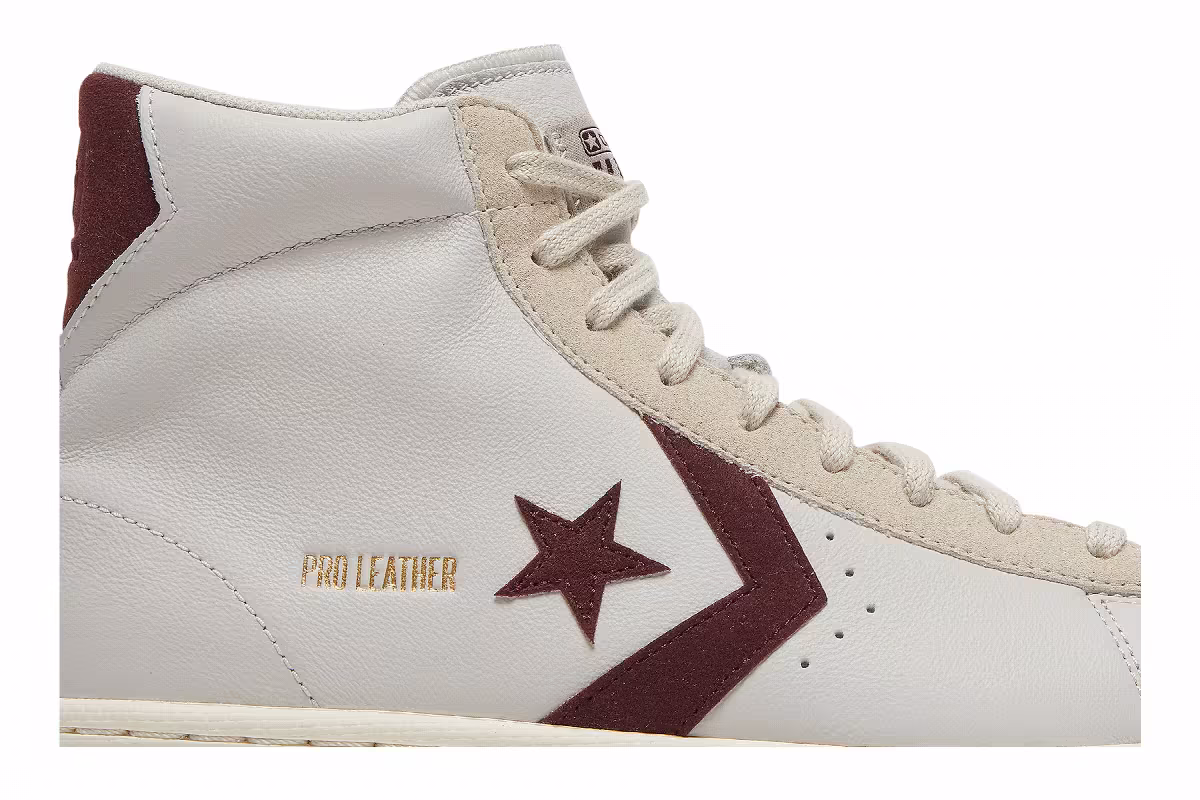 Converse Pro Leather High White Deep Bordeaux, view 3