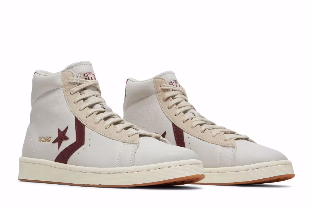 Converse Pro Leather High White Deep Bordeaux, view 9