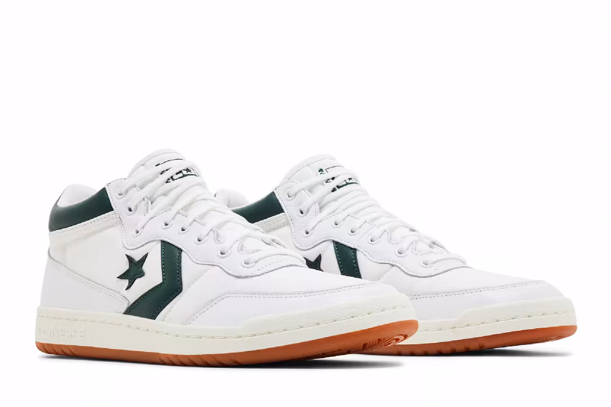 Converse Fastbreak Pro Mid White Deep Emerald, view 9