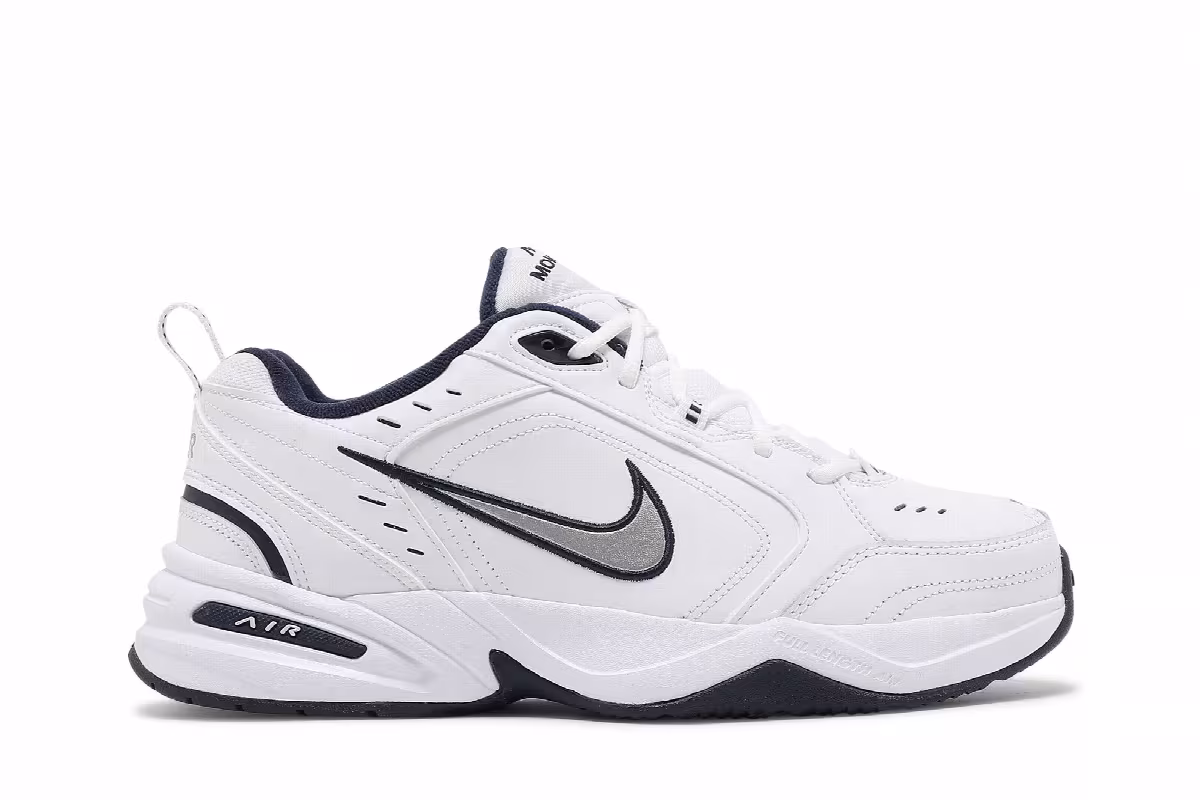 Nike Air Monarch IV White Navy, view 2