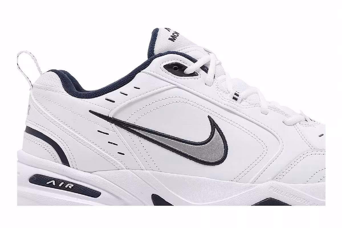 Nike Air Monarch IV White Navy, view 3