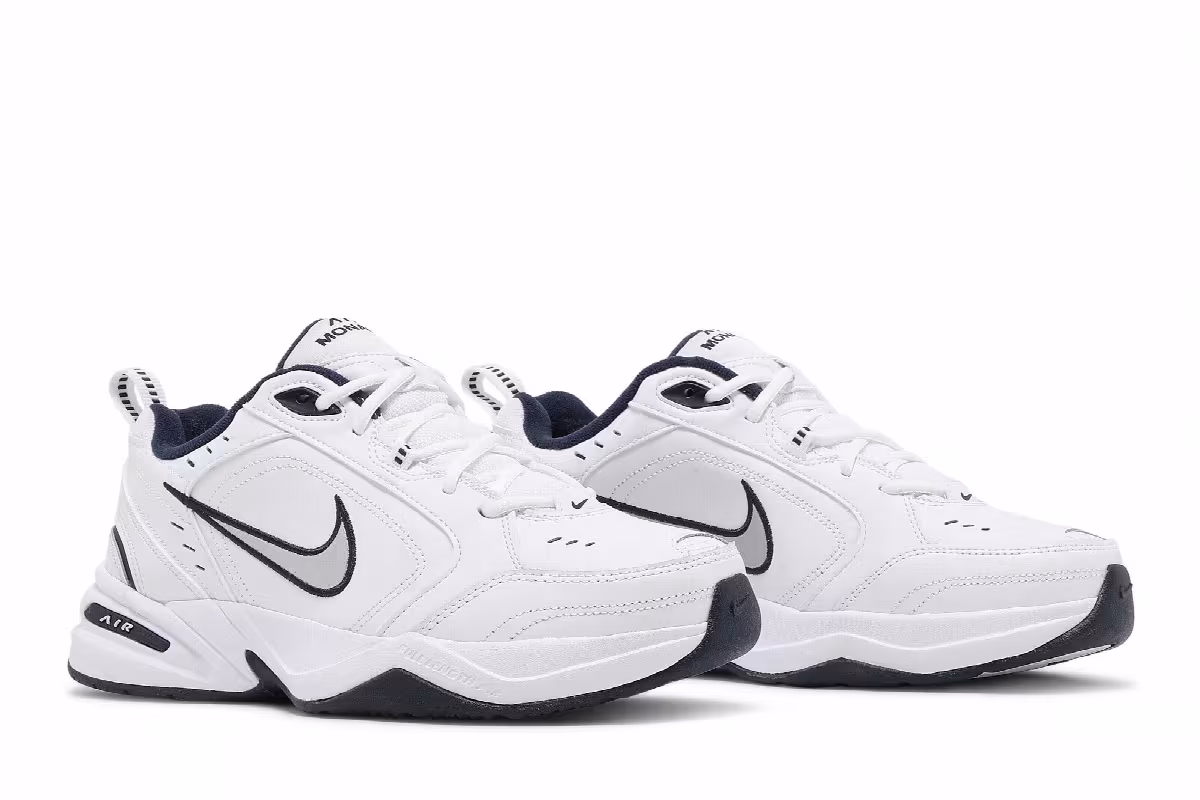 Nike Air Monarch IV White Navy, view 9