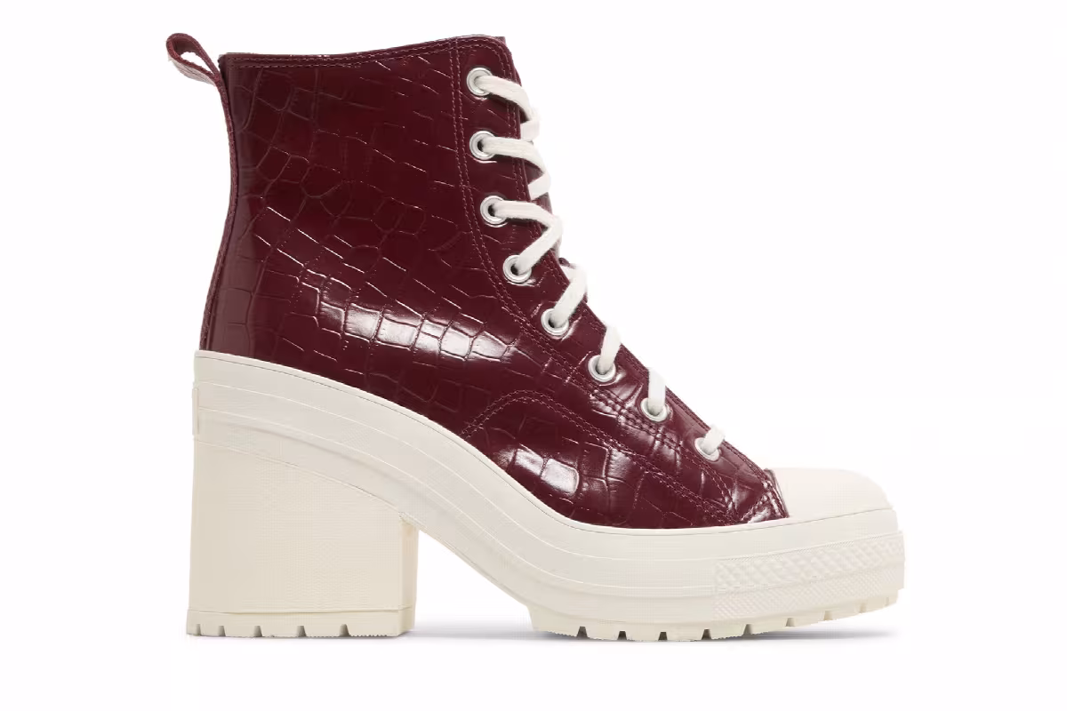 Converse Chuck 70 De Luxe Heel High Embossed Crocodile - Cabernet, view 2