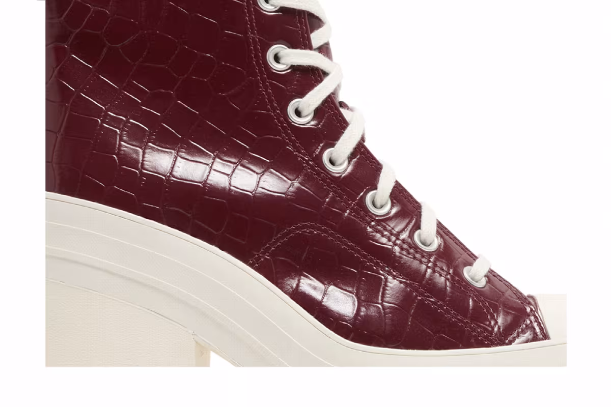 Converse Chuck 70 De Luxe Heel High Embossed Crocodile - Cabernet, view 3