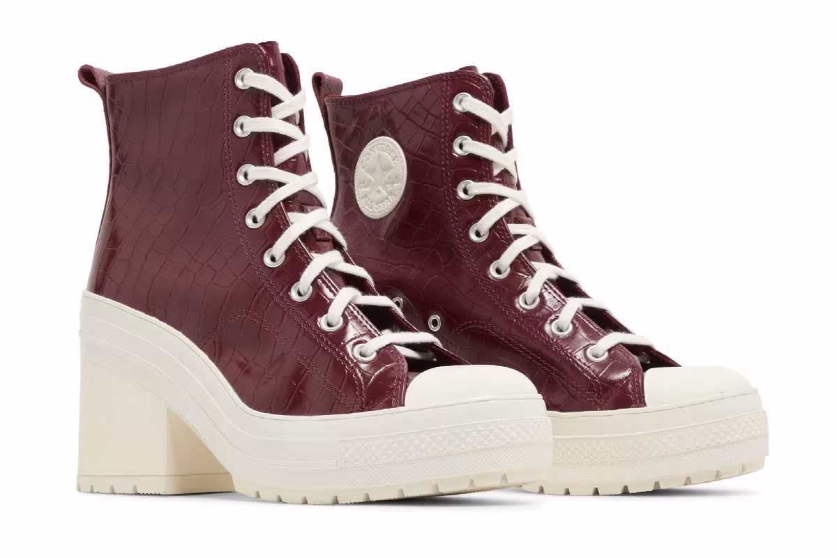 Converse Chuck 70 De Luxe Heel High Embossed Crocodile - Cabernet, view 9