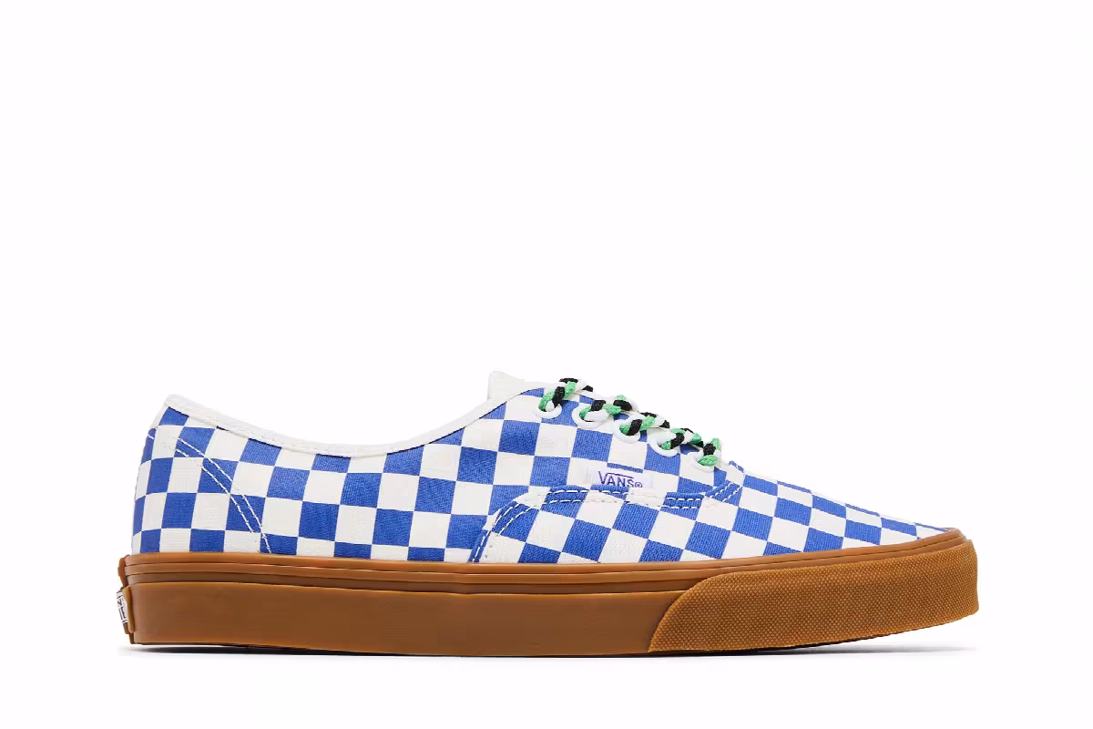 Vans Authentic Checkerboard - Blue Gum Braided Laces, view 2