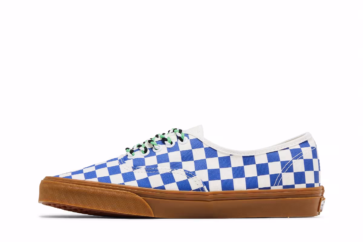 Vans Authentic Checkerboard - Blue Gum Braided Laces, view 4