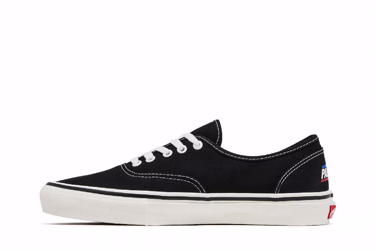 Palace x Vans Skate Authentic Black White, view 4