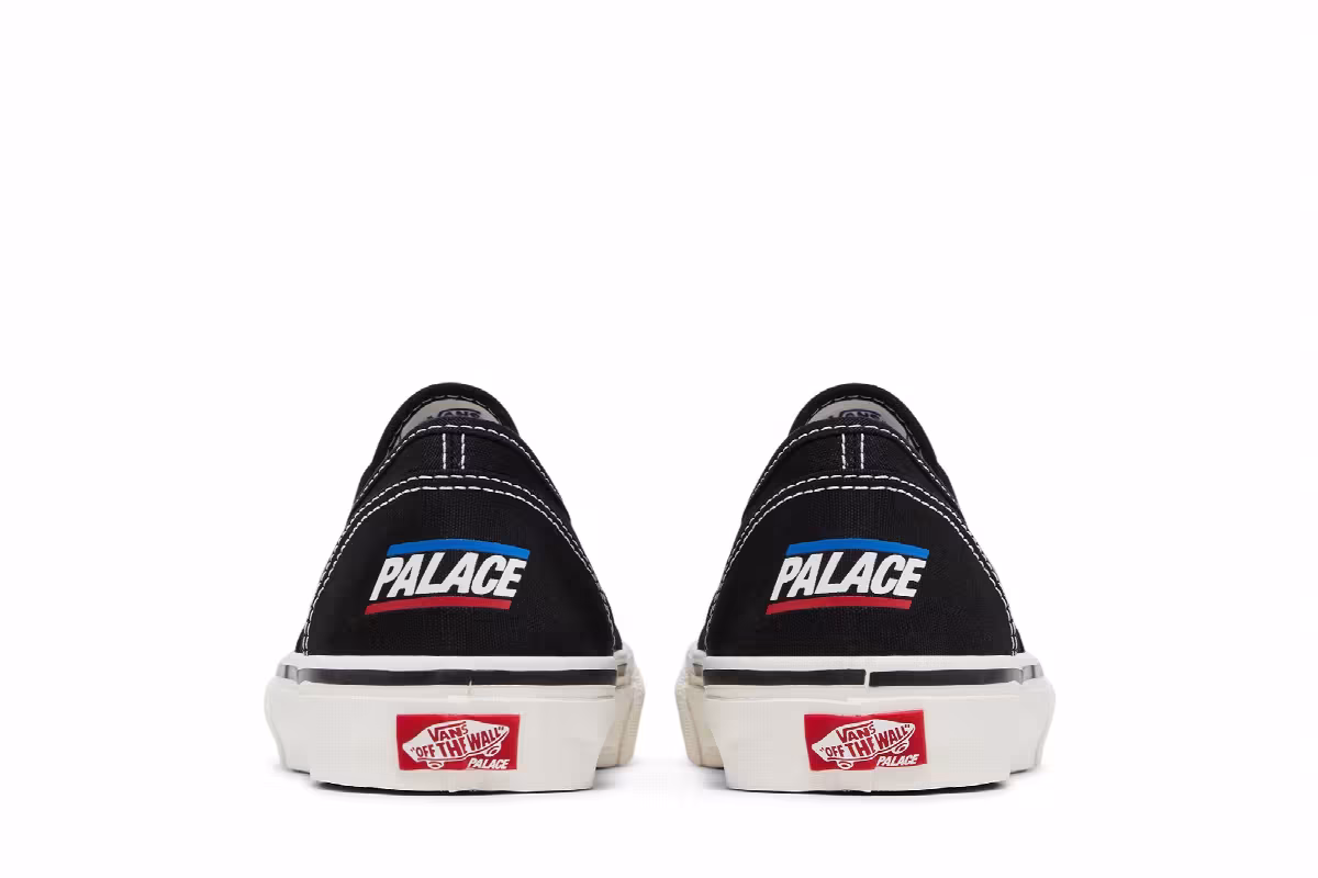 Palace x Vans Skate Authentic Black White, view 7