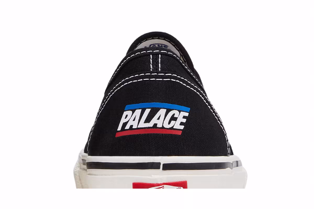 Palace x Vans Skate Authentic Black White, view 8