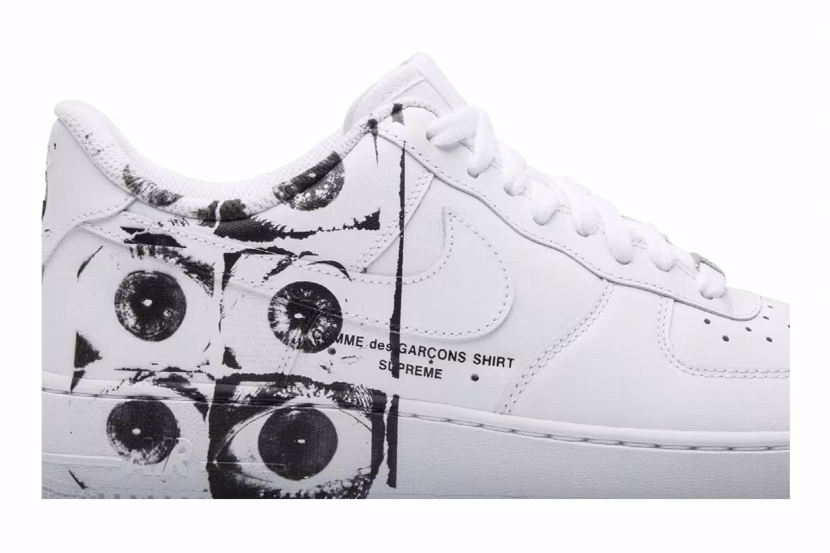 Supreme x Comme des Garçons SHIRT x Nike Air Force 1 Low Eyes, view 3