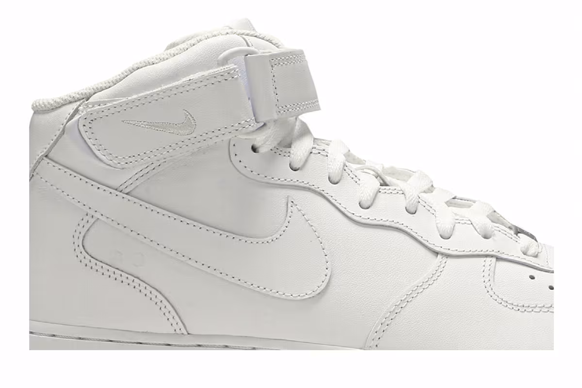Nike Men's Air Force 1 Mid White, view 3