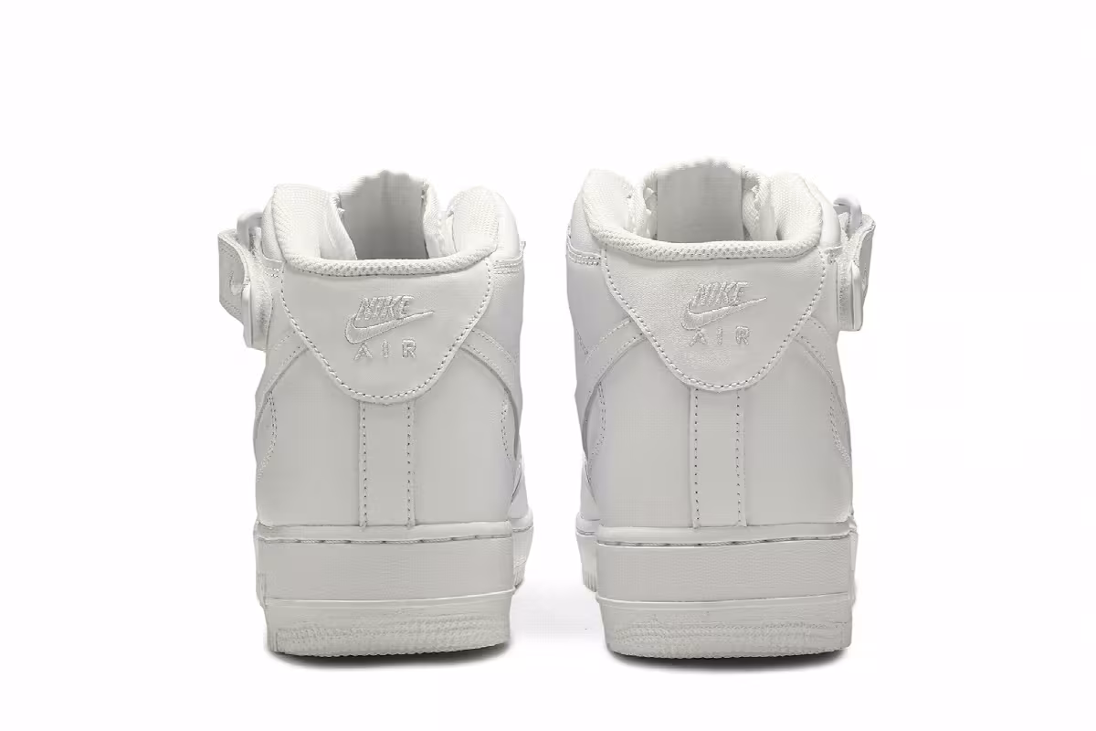 Nike Men's Air Force 1 Mid White, view 7