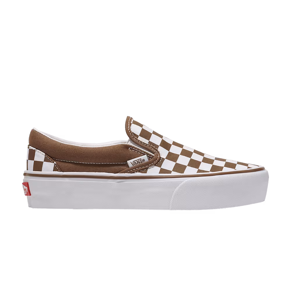 Vans Classic Slip-On Platform Checkerboard - Sepia