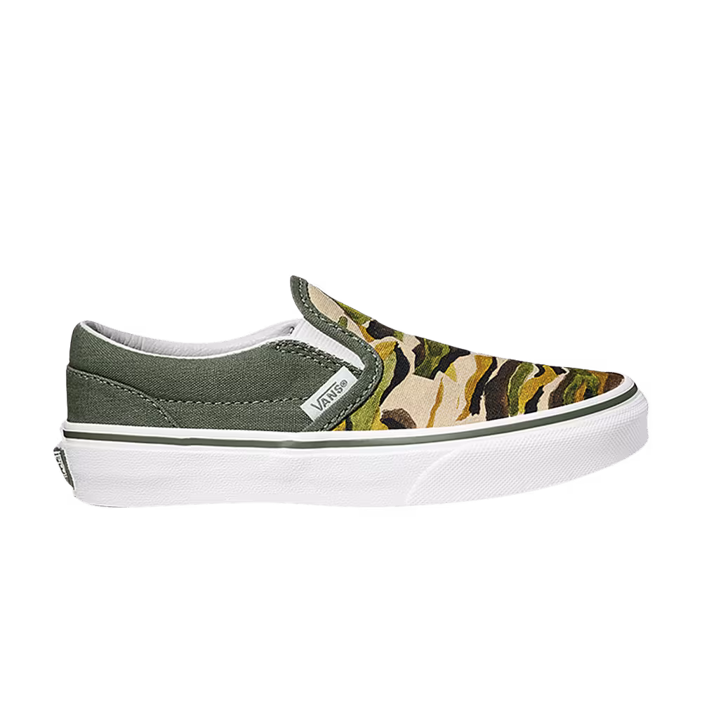 Vans Classic Slip-On Kids Painted Camo Green