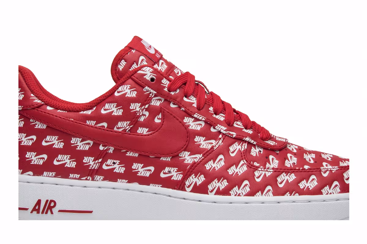 Nike Air Force 1 Low 07 QS All Over Logo Red, view 3