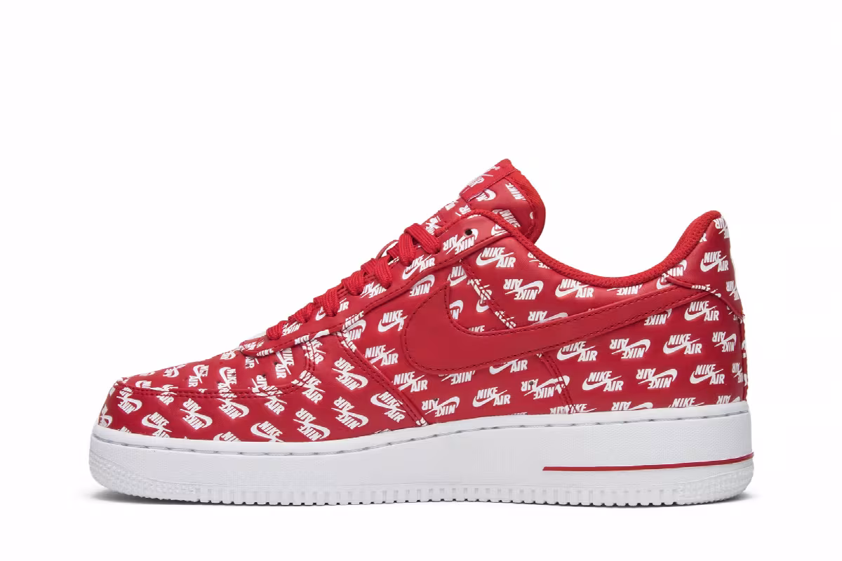 Nike Air Force 1 Low 07 QS All Over Logo Red, view 4