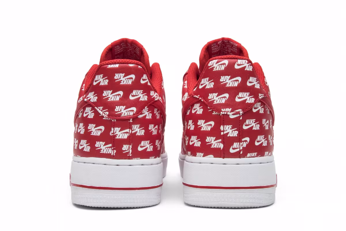 Nike Air Force 1 Low 07 QS All Over Logo Red, view 7