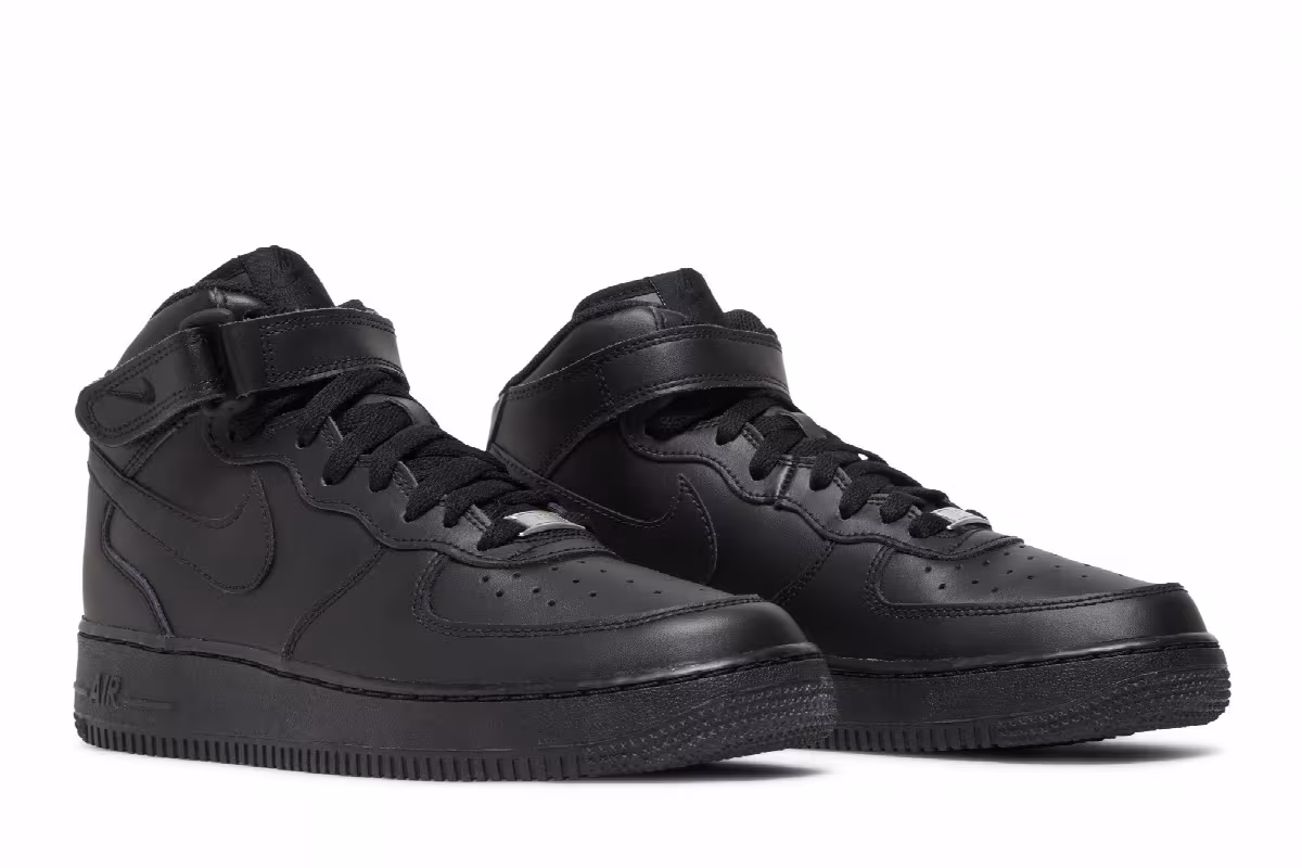 Nike Air Force 1 Mid GS Black, view 9