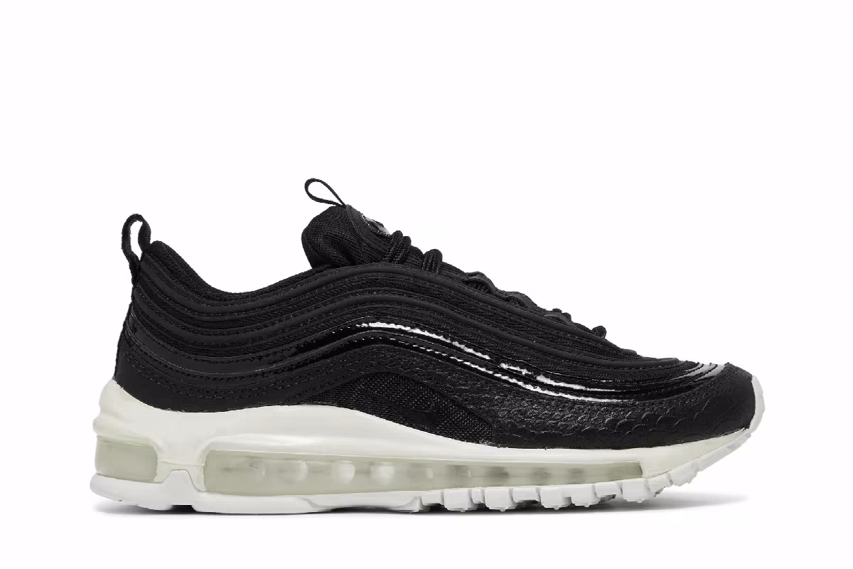 Nike Women's Air Max 97 Premium Black White, view 2