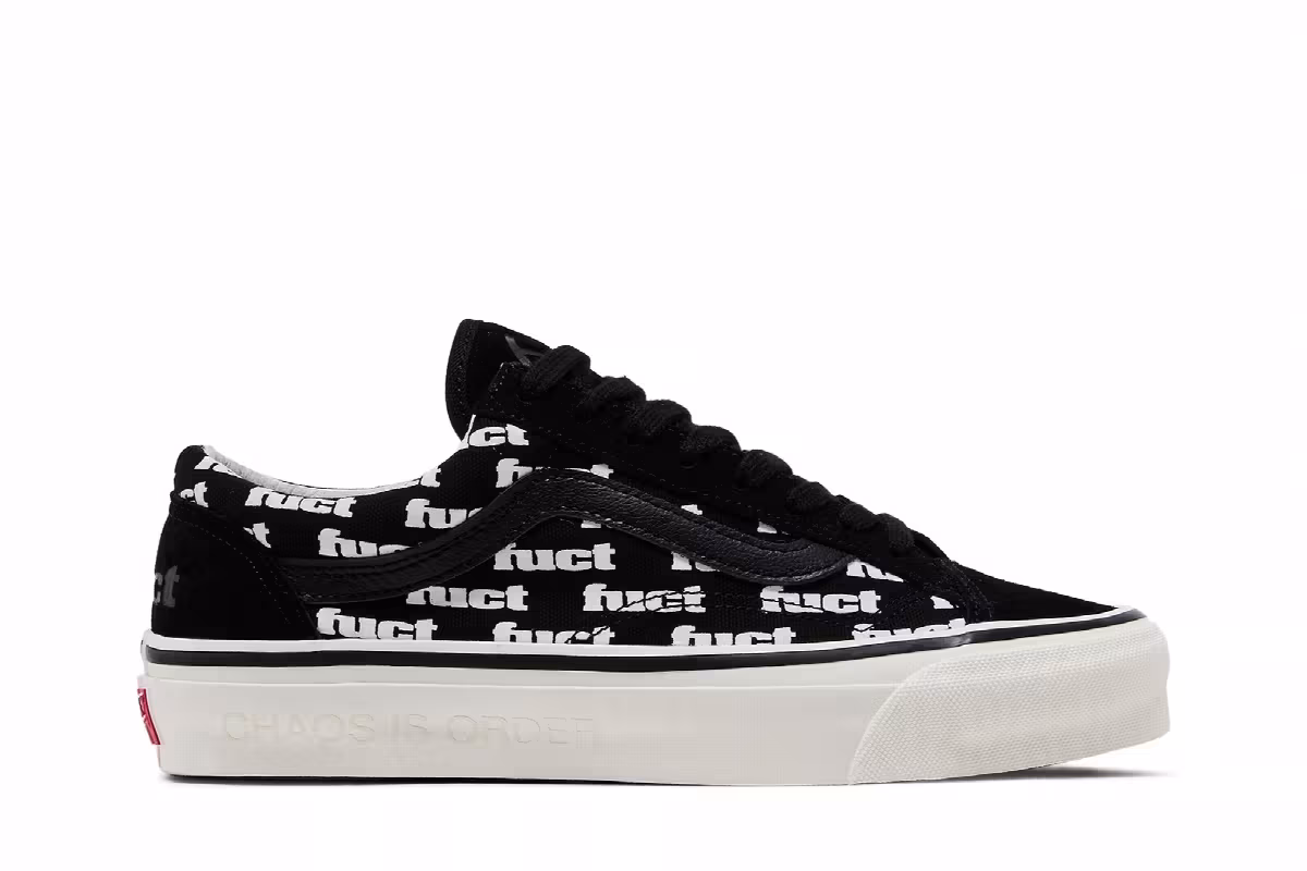 FUCT x Slam Jam x Vans Old Skool Reissue 36 LX Black Marshmallow, view 2