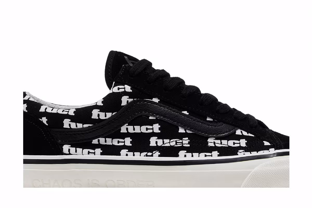 FUCT x Slam Jam x Vans Old Skool Reissue 36 LX Black Marshmallow, view 3
