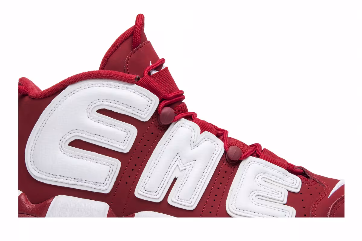 Supreme x Nike Air More Uptempo Red, view 3