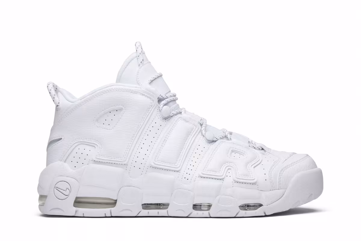 Nike Air More Uptempo Triple White, view 2