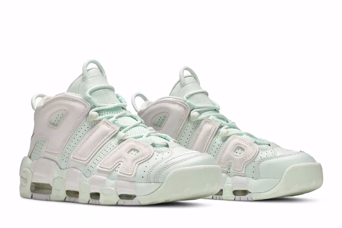 Nike Women's Air More Uptempo Barely Green, view 9