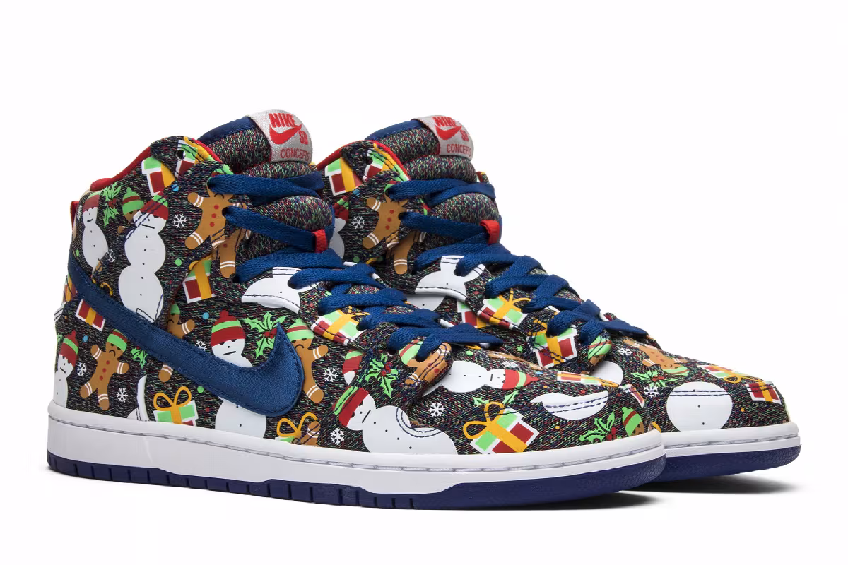 Concepts x Nike SB Dunk Pro High Ugly Christmas Sweater 2017, view 9