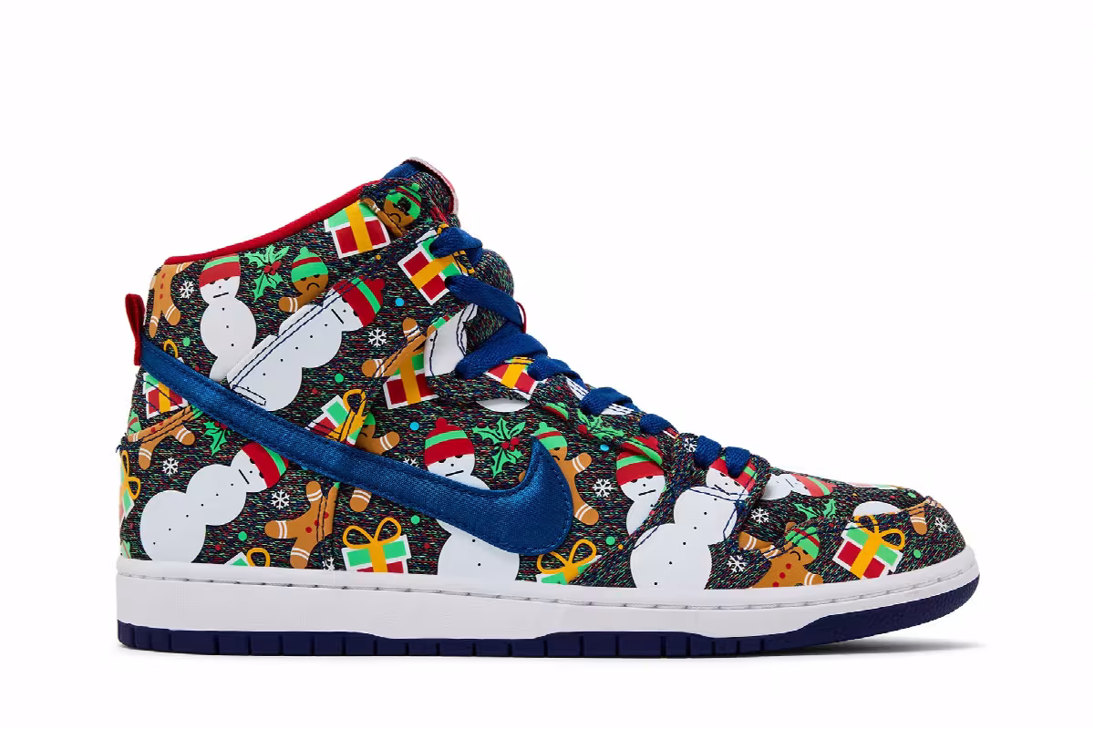 Concepts x Nike SB Dunk Pro High Ugly Christmas Sweater, view 2