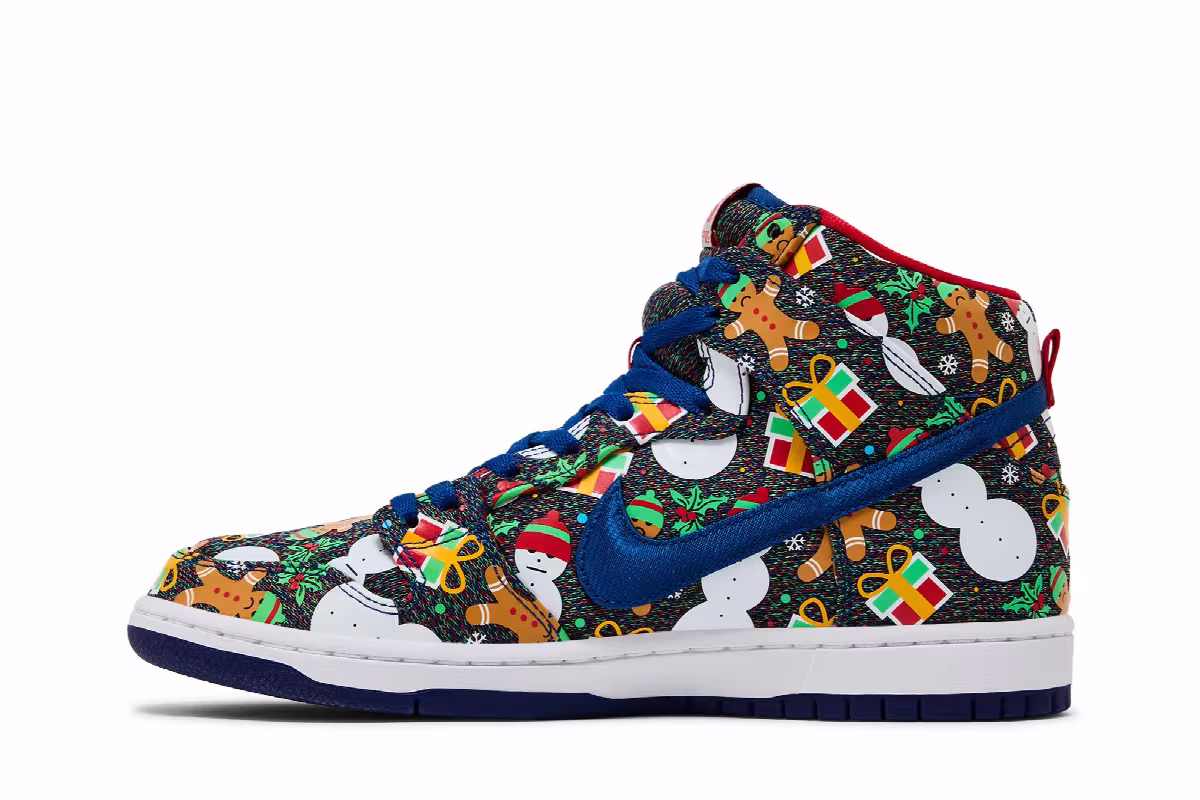 Concepts x Nike SB Dunk Pro High Ugly Christmas Sweater, view 4