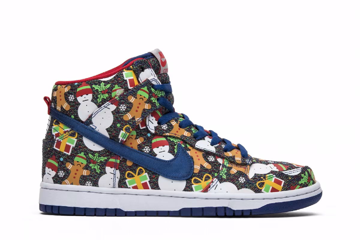 Concepts x Nike SB Dunk Pro High GS Ugly Christmas Sweater 2017, view 2