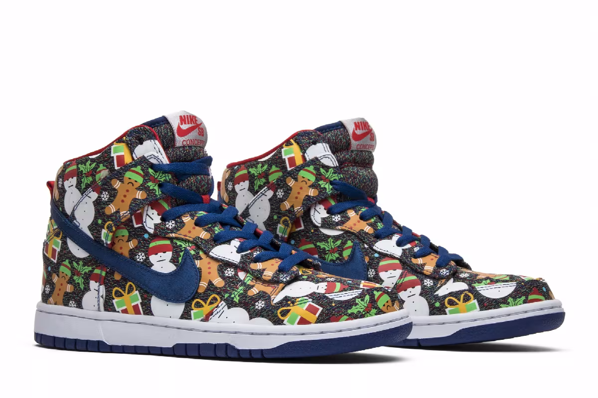 Concepts x Nike SB Dunk Pro High GS Ugly Christmas Sweater 2017, view 9