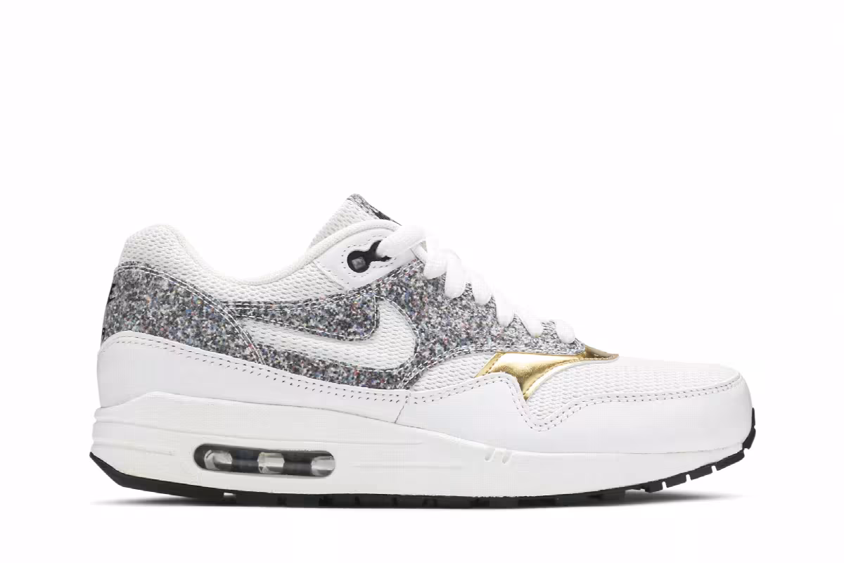 Nike Women's Air Max 1 SE White Multi Gold, view 2