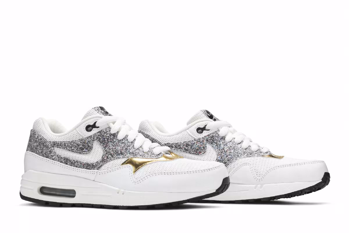 Nike Women's Air Max 1 SE White Multi Gold, view 9