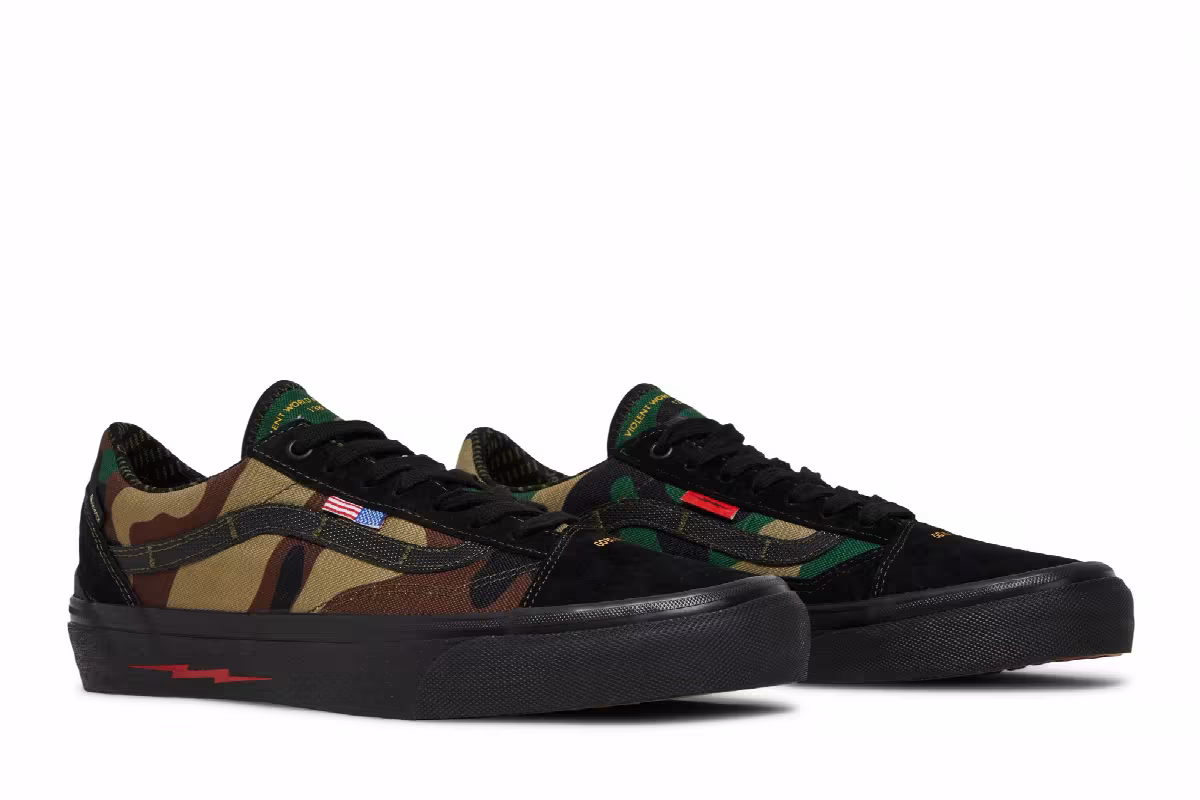 DEFCON x Vans Old Skool GTX Black Woodland Camo, view 9