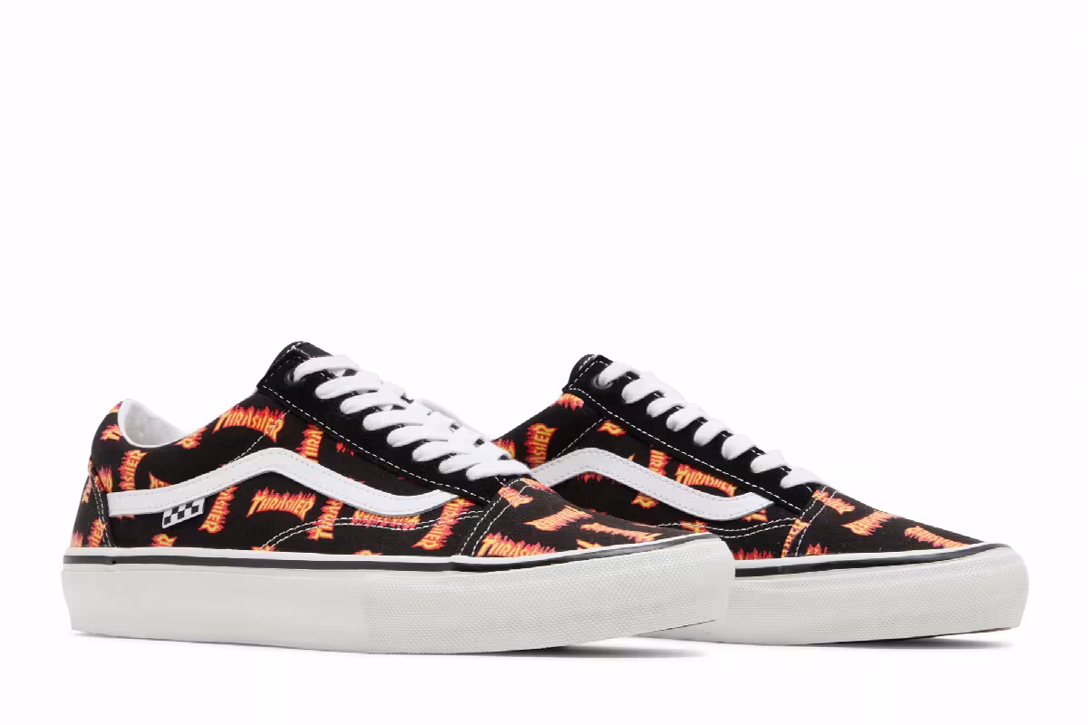 Thrasher x Vans Skate Old Skool Allover Thrasher Logo, view 9