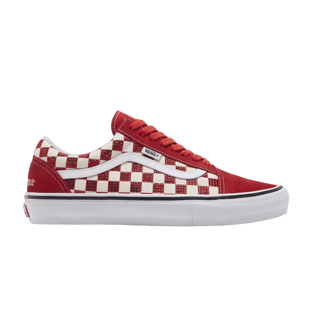 Supreme x Swarovski x Vans Skate Old Skool Red