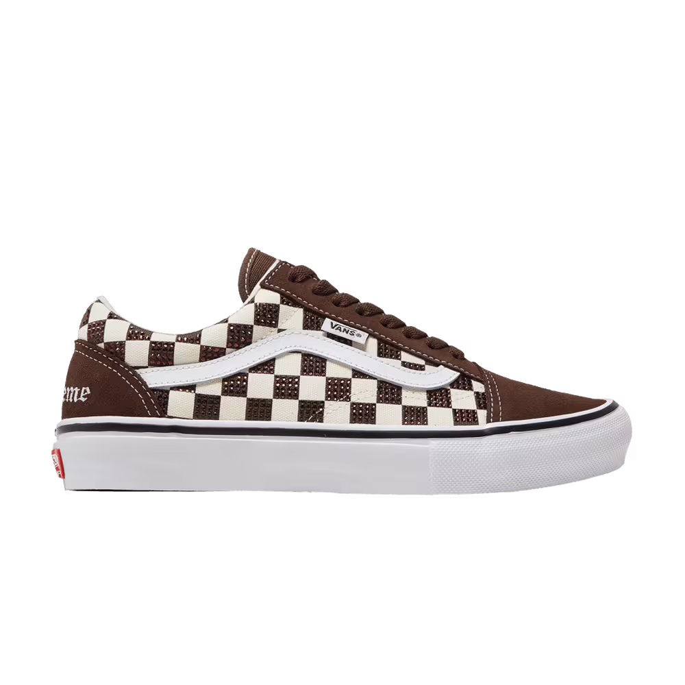 Supreme x Swarovski x Vans Skate Old Skool Brown