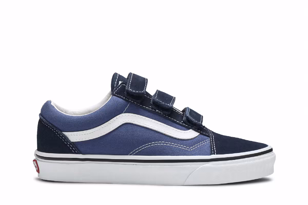 Vans Old Skool Suede Canvas Velcro Dress Blue, view 2