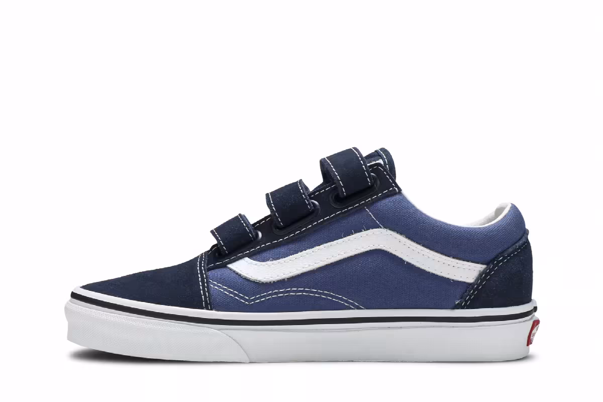 Vans Old Skool Suede Canvas Velcro Dress Blue, view 4