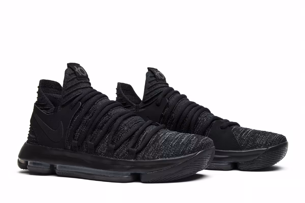 Nike KD 10 Triple Black, view 9