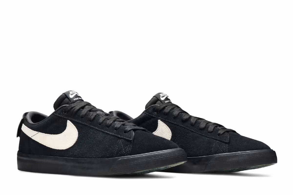 Nike SB Air Zoom Blazer Low GT Black White, view 9