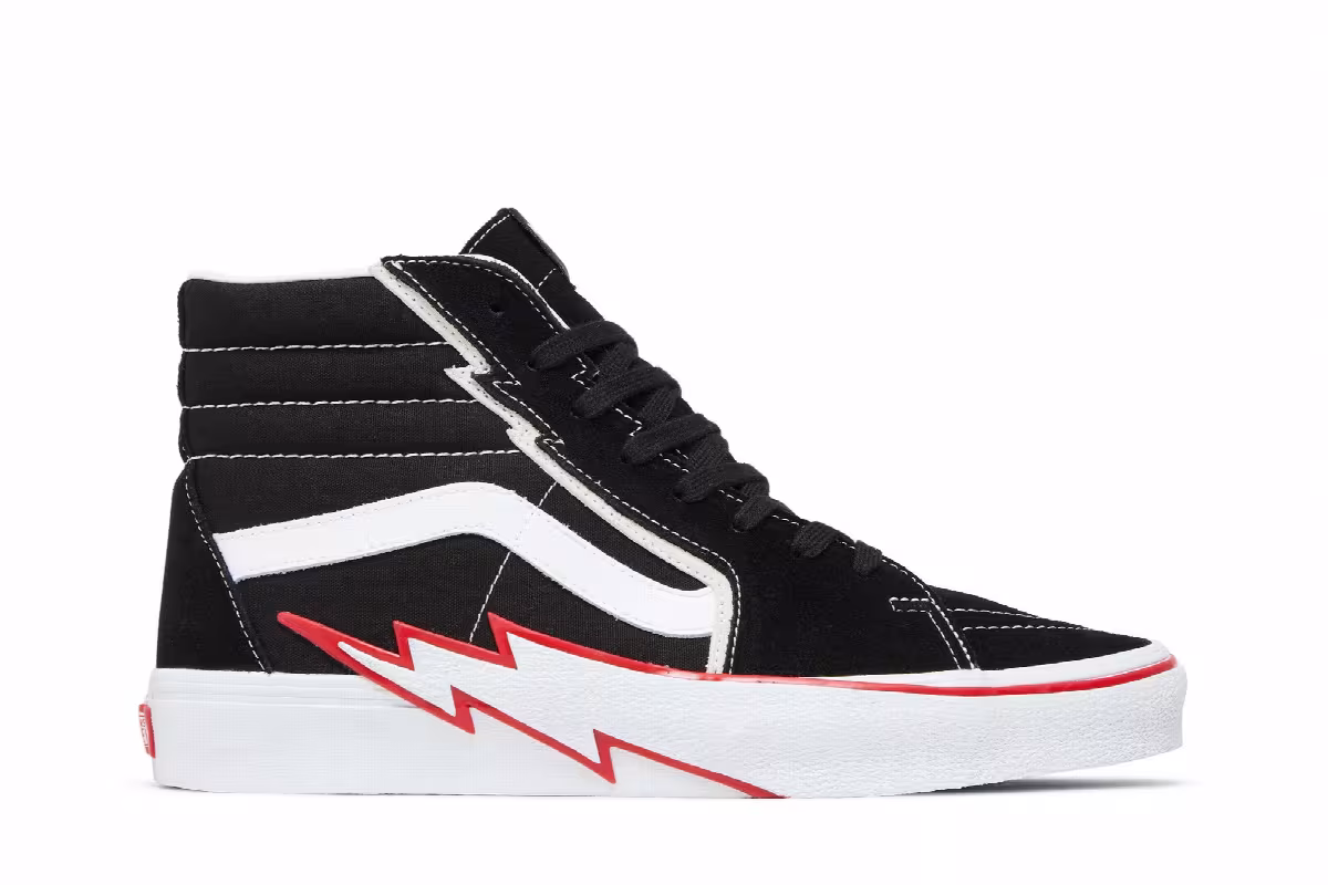 Vans Sk8-Hi Bolt - Black Racing Red, view 2