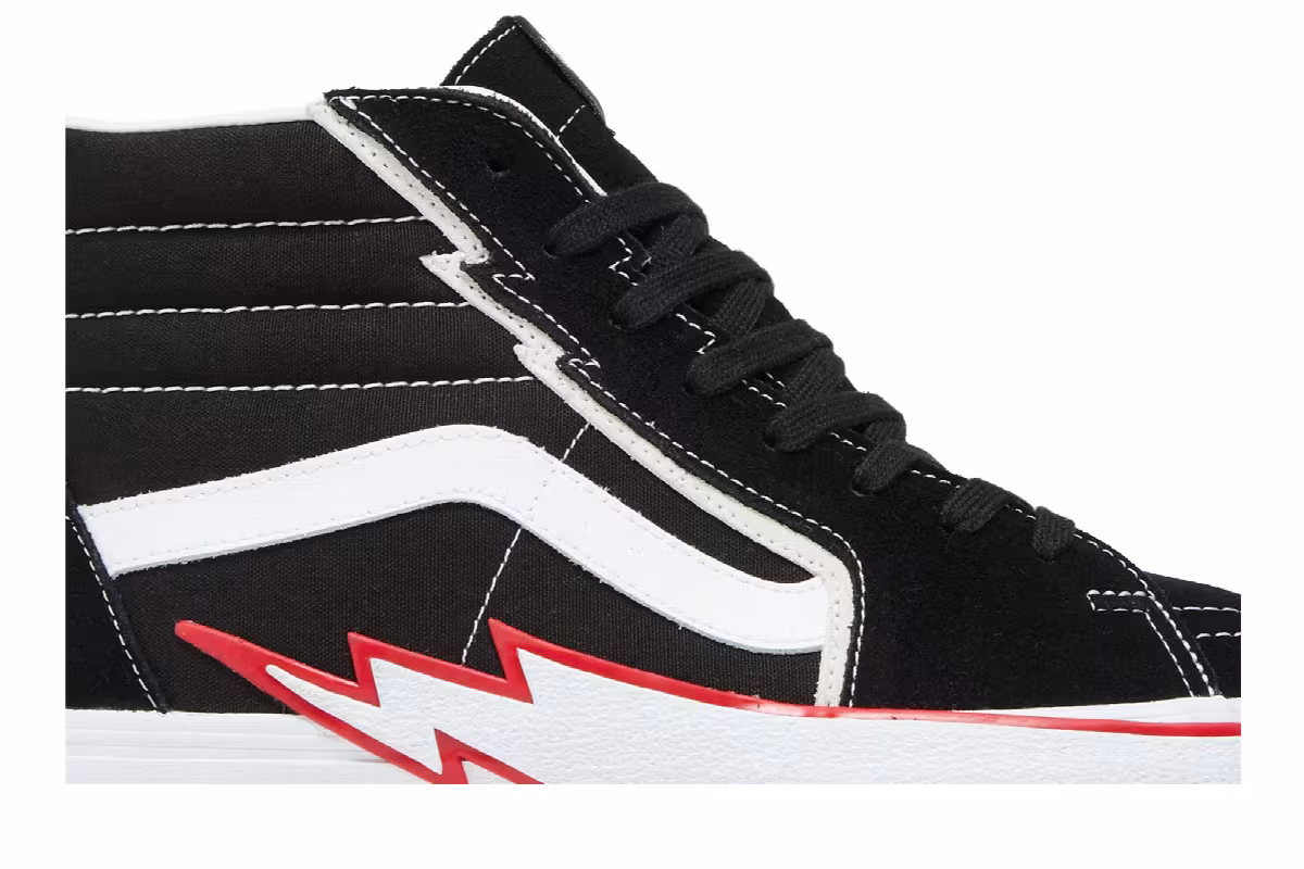 Vans Sk8-Hi Bolt - Black Racing Red, view 3