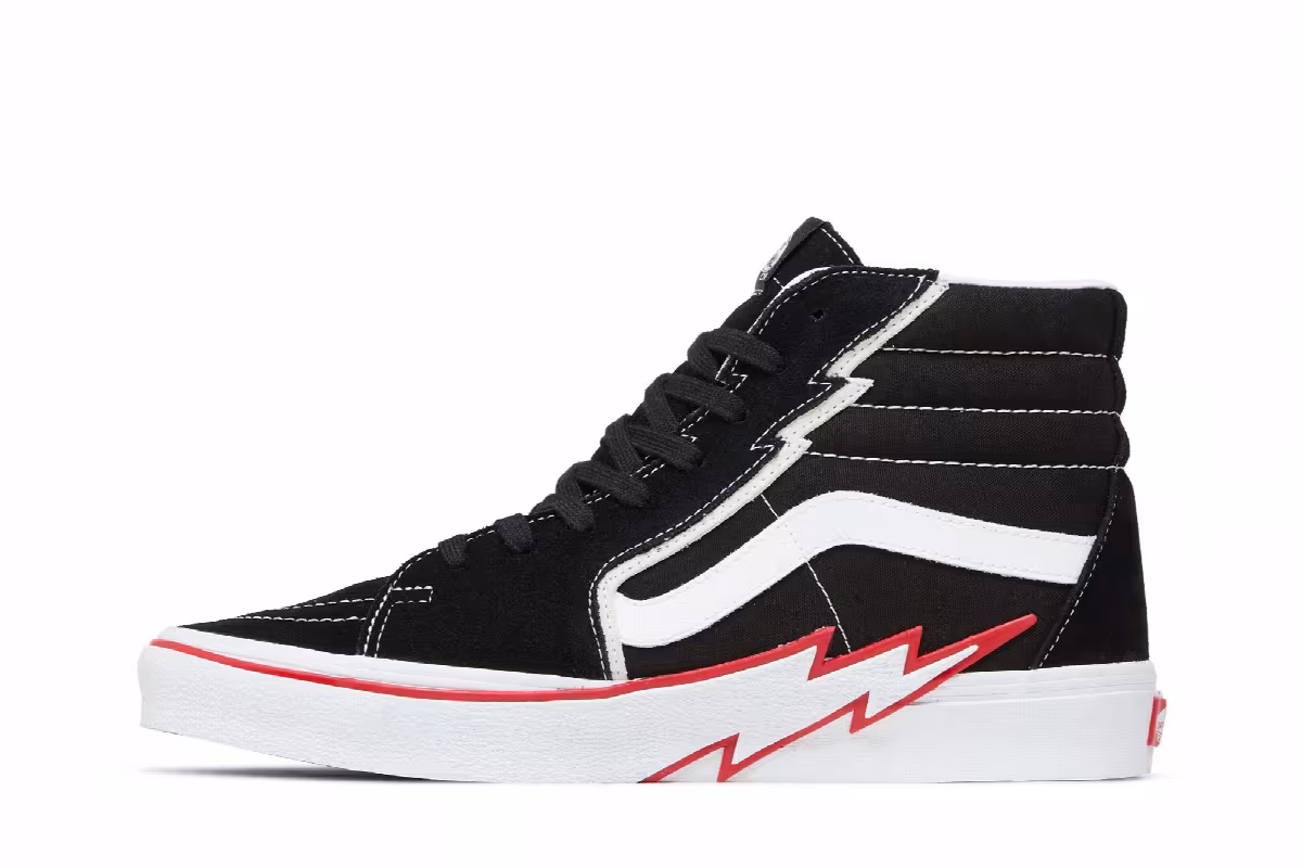 Vans Sk8-Hi Bolt - Black Racing Red, view 4