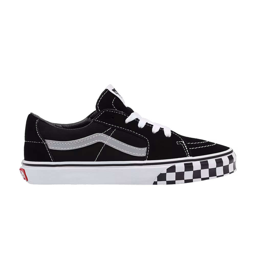 Vans Sk8-Low Kids Reflective Sidestripe - Black Checkerboard