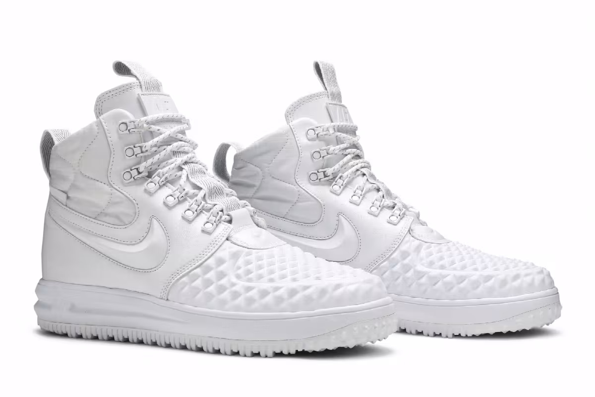 Nike Lunar Force 1 Duckboot Triple White, view 9